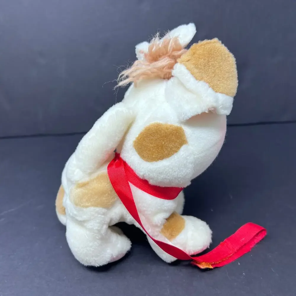 Cabbage Patch Kids Pets‎ Puppy Dog Plush Cream Brown Red Collar Leash 1986 VTG